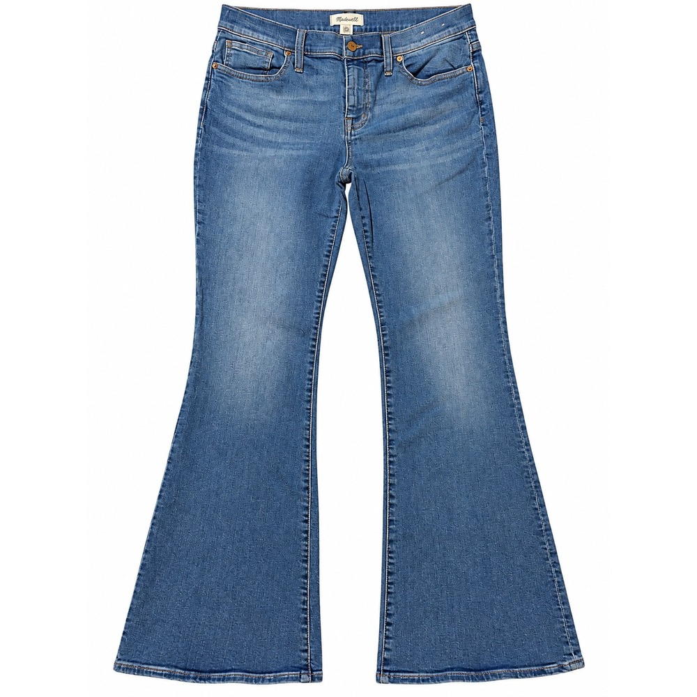 Madewell Low-Rise Skinny Flare Jeans Women's Size 31 Medium Wash Stretch Denim